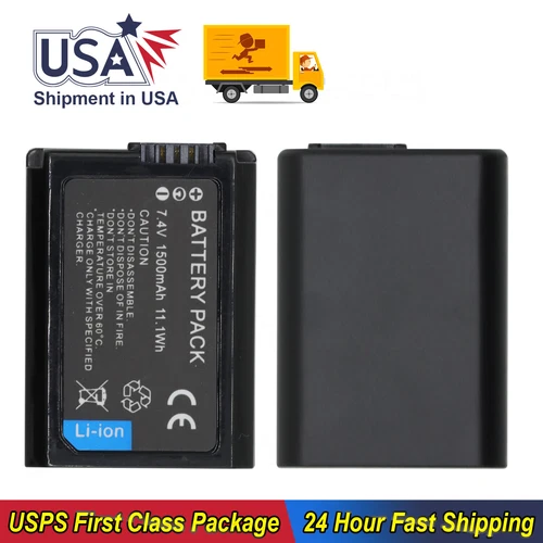 NP-FW50 Battery for Sony A6300 A6000 A5000 A3000 A7R Alpha 7 Alpha 7R 1500mAh