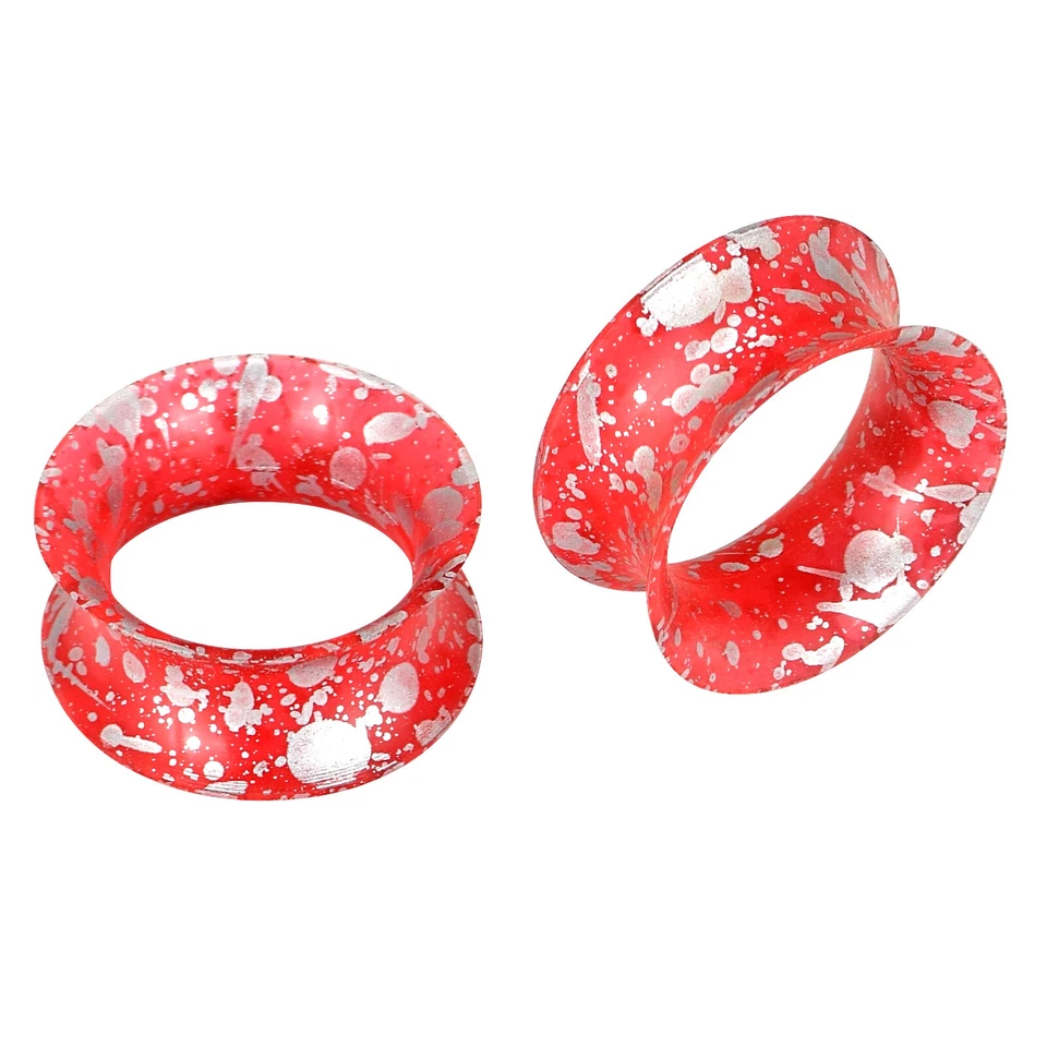 2 pares de tapones para los oídos puntos suaves túneles de carne ultrafinos medidores de silicona plateados Foto 3 de 4