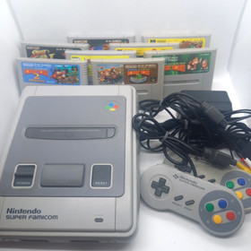 Nintendo Super Famicom w/game software Japan NSFC SFC SNES tested NTSC-J Used