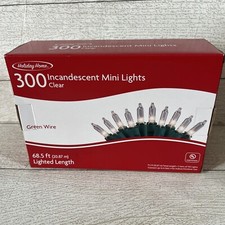 Home Accents Holiday 300 Clear Incandescent Mini Lights 71 Ft 2 Sets 150 Lights
