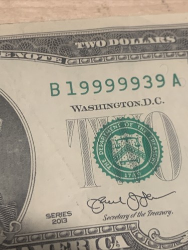 2013 $2 dollar bill Wild Number - Picture 8 of 9