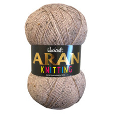 Aran Wool Woolcraft Aran 400g Knitting Yarn, 75% Acrylic & 25% Wool Mix 
