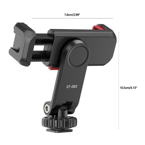 Phone Tripod Mount Universal Smartphone Mount Adapter with 2 Cold Shoe 360° - Zdjęcie 8 z 10