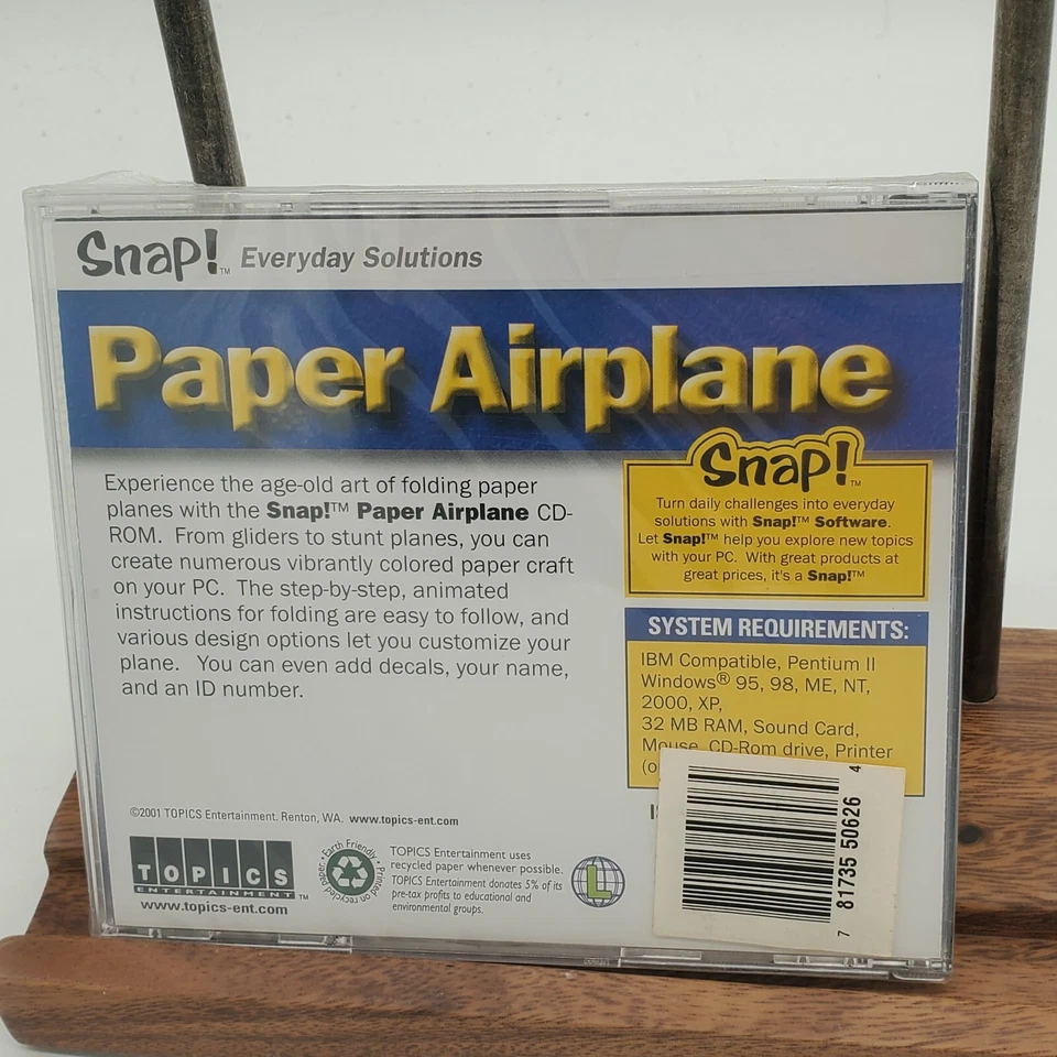 Factory Sealed SNAP! Paper Airplane CD Rom Jewel Case Video Game  - Image 3 of 3