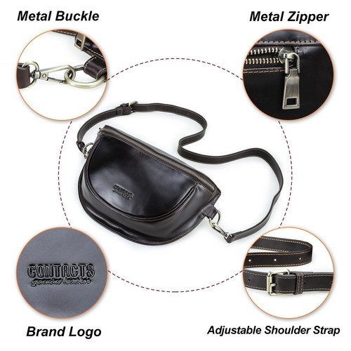 Women's Ladies Leather Sling Bag Crossbody Bum Bag Waist Belt Wallet Waterproof - Picture 7 of 11
