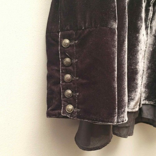 Free People Faye Velvet Jacket Women's Size Extra Small Ebony Military - Picture 6 of 15