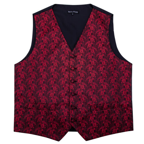 50 Colors ! Hi-Tie Mens Waistcoat Formal Casual Wedding Vest Suit Tie Set UK - Picture 14 of 230