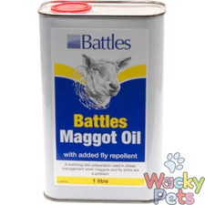 FLY REPELLANT Battles Maggot Oil 1L x 1 or 2. Fly Repellant for Sheep etc