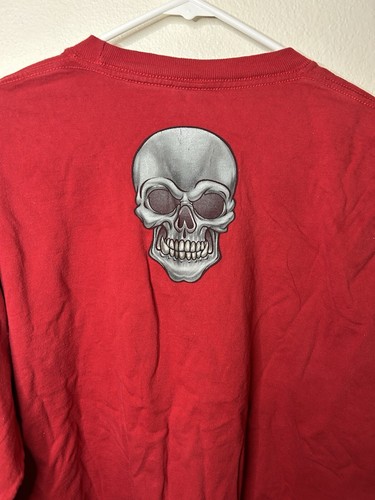 JNCO Jeans Long Sleeves Skull Graphic Design T Shirt Red Size X Large Made USA - Picture 10 of 11