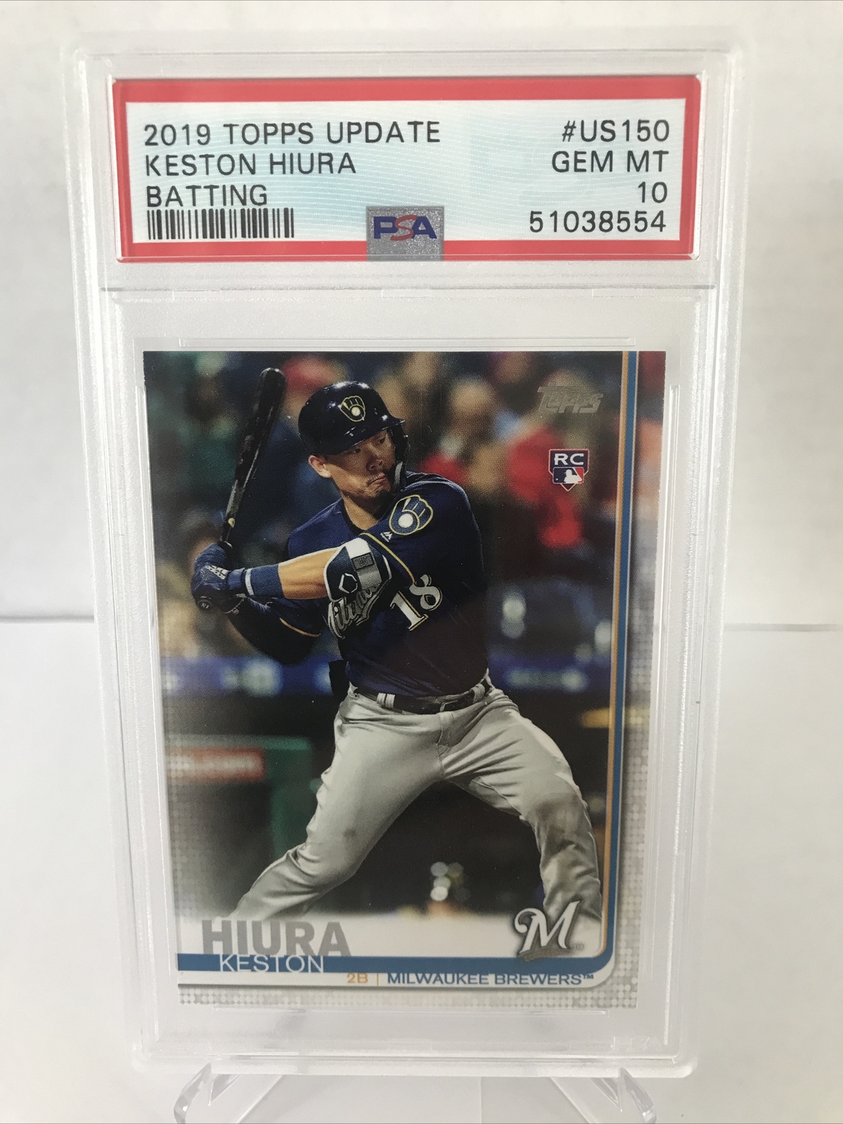 Keston Hiura 2019 Topps Update Gem Mint PSA 10 #US150