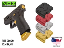 NDZ Slide Cover Back Plate for Glock 43X 48 43 Aluminum Aspis Textured Cut
