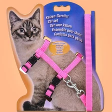 Adjustable Cat Harness and Leash Set Nylon Kitten Walking Collar Rope for Cats