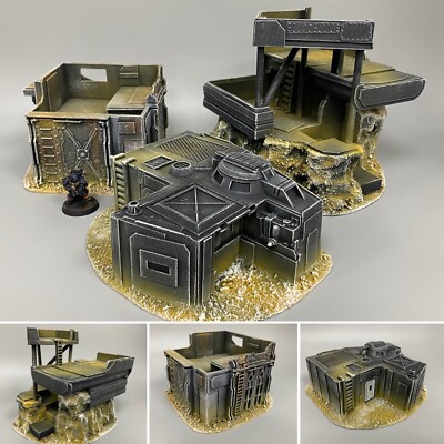 3 BUNKER KOMMANDOGEBÄUDE WARHAMMER 40K GELÄNDE WARGAMING NECROMUNDA INDUSTRIAL