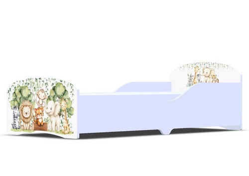 SAFARI ANIMALS Girls Boys Toddler Kids Junior Bed + Mattress 70x160 cm 2-8 Y - Picture 3 of 8