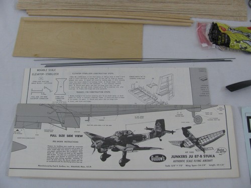 Guillow's Balsa Wood German Junkers JU87B Stuka Flying Model Airplane Kit #1002 - Picture 12 of 18