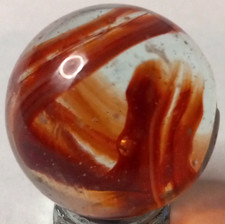 Vintage Vitro Horseshoe Caged Cat s Eye Shooter Marble .86 NEAR MINT 925.090