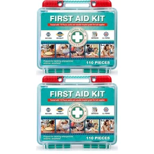 2 PACK- General Medi 220 Pieces Small First Aid Kit - HardCase First Aid Box