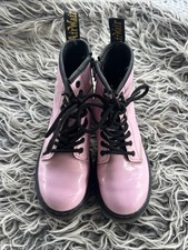 DR MARTENS 1460 T Pink Kids Patent Leather Boots Size US 1 Zip Side Delaney
