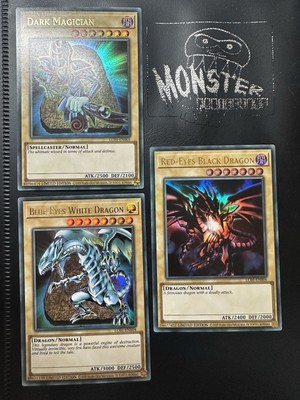 YUGIOH DUNKLER MAGIER + BLAUÄUGIGER WEISSER DRACHE + ROTÄUGIGER B-DRACHE ULTRA SET LC01