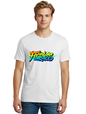 Fearless-9 Mens Graphic Tee, 100% Cotton, Casual Summer Wear