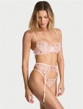 Victoria  s Secret Bloom Embroidery Garter Belt NWT XS/small