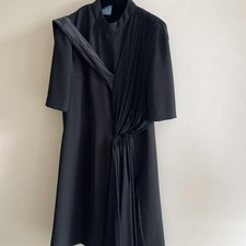PRADA Black One-Sleeve Drape Dress
