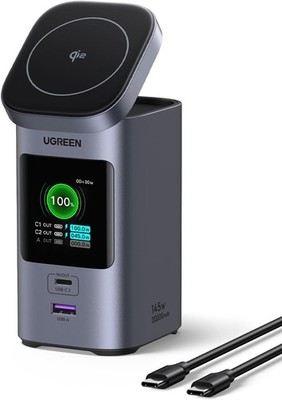 UGREEN Nexode Power Bank 20000mAh 145W Max, mit Qi2-zertifizert,15W Kabellose