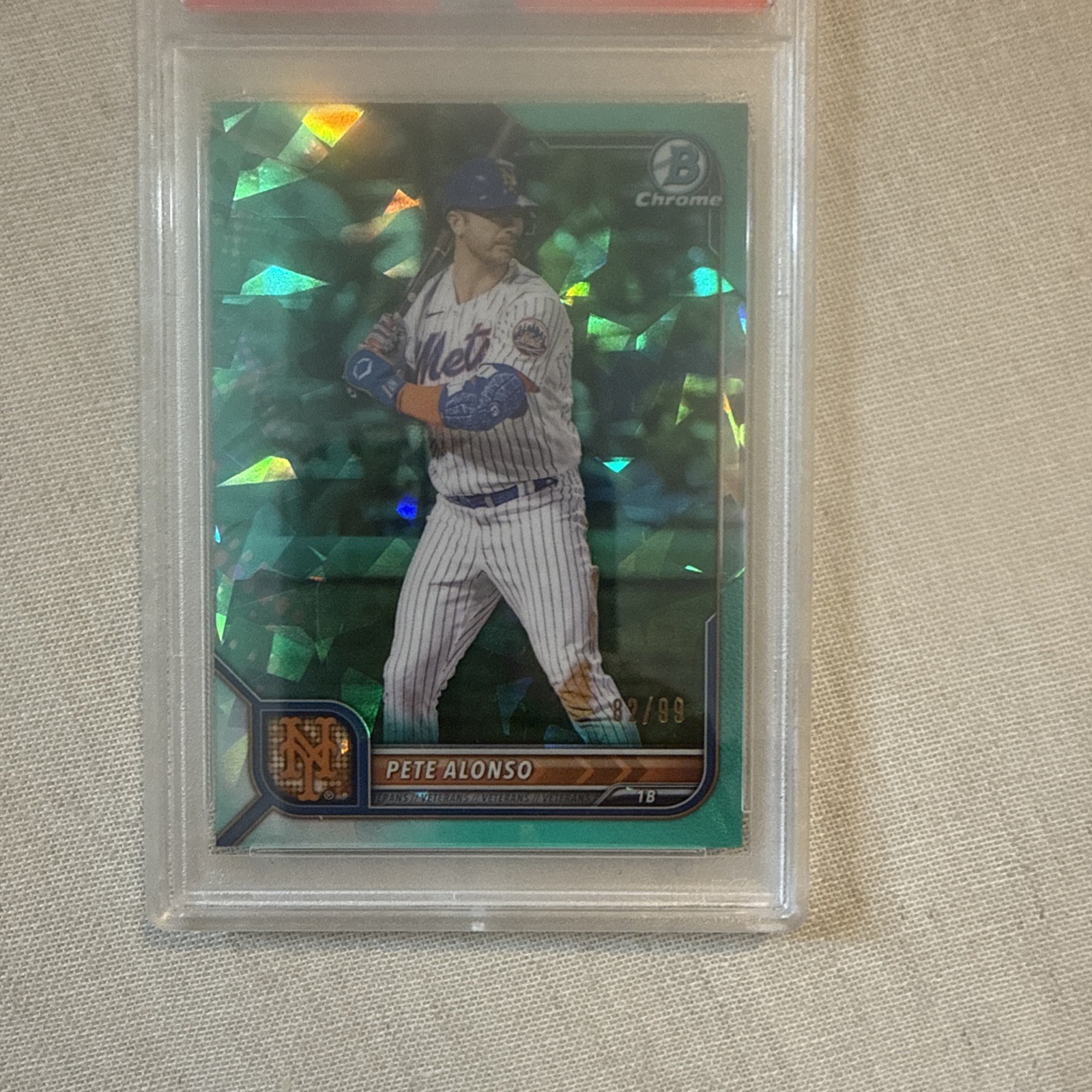 2022 Bowman Chrome Sapphire Edition Pete Alonso Aqua /99 #11 PSA 9 view 4