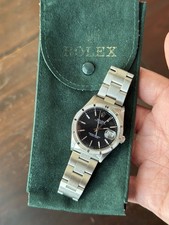 Vintage Rolex Date 15210 34mm Black Dial Engine Turned Bezel Oyster 2002