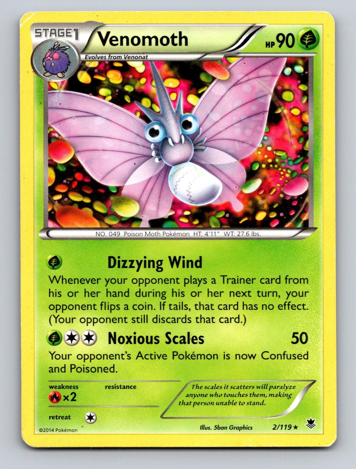 Venomoth 2/119 Rare Phantom Forces Pokemon