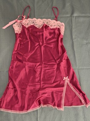 Vintage 2005 Victorias Secret Slip Dress Sz XS Red Mini Cami Lace - BRAND NEW!!