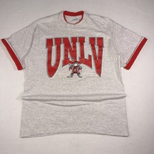 Vintage 90s UNLV Runnin Rebels Ringer T Shirt XL USA Made Single Stitch NCAA
