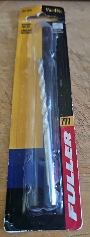 3/16 X 4 1/2" #805-3036 Pro Fuller Carbide Tip Masonry Bit, Drill Concrete Holes