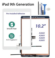 iPad 9th 2021 Gen Front Digitiser w/Pre-Installed Adhesive and Tools WHITE
