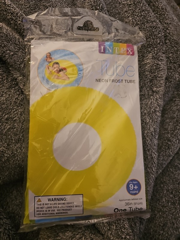 Intex 36" Neon Frost Tube Inflatable Swimming Pool Float Raft Ring Yellow