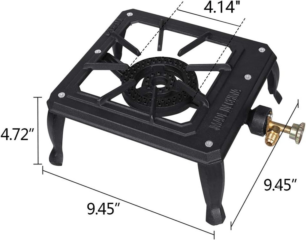 Portable Stove Burner Cast Iron Propane LPG Gas Cooker for Patio Outdoor