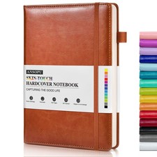 Ansopu Lined Journal Notebook for Writing, A5 100 GSM Thick Paper, A5, Brown