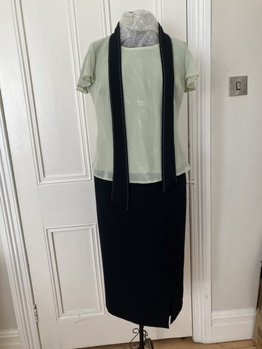 Roman Originals Size14 , navy & pale green with matching hat. - Picture 1 of 4