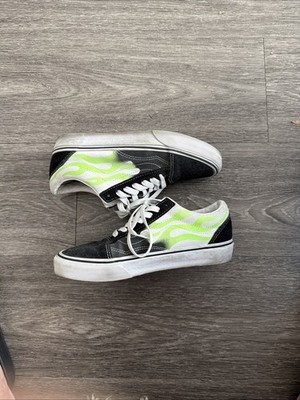 Vans 2020 Old Skool 'Flame Black White' Low Top Lace Up Sneakers - M6  W 7.5