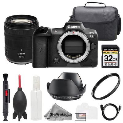 Canon EOS R5 + RF 28-70mm f/2.8 IS STM Lens +32GB + Bag+ UV Filter- Basic Kit