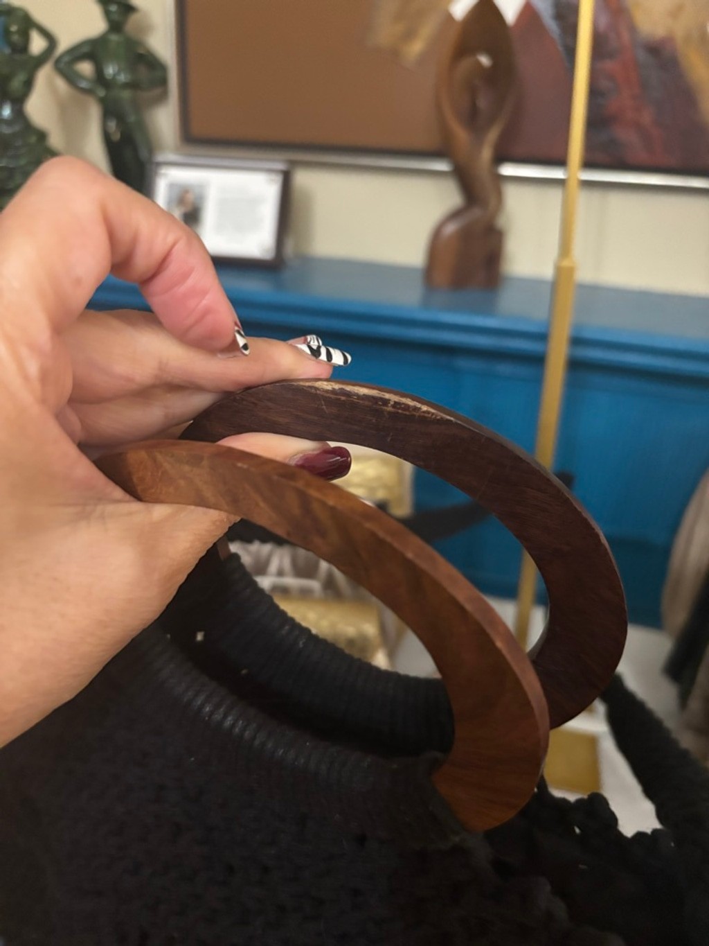 Danielle Nicole Black Macrame Crossbody Bag One S… - image 3