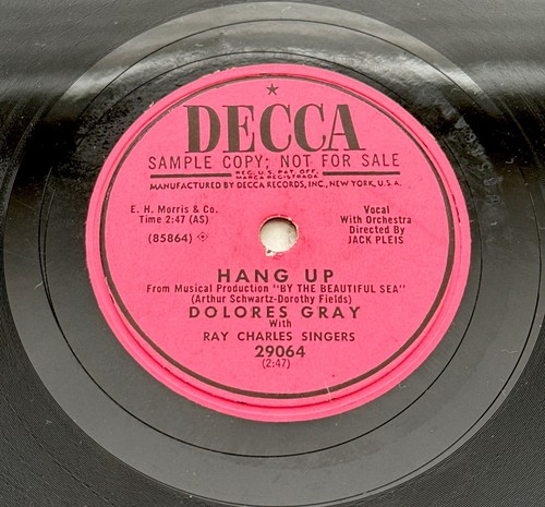 Dolores Gray - Ray Charles Singers – Happy Habit / Hang Up 78 RPM Promo Decca - Picture 4 of 4