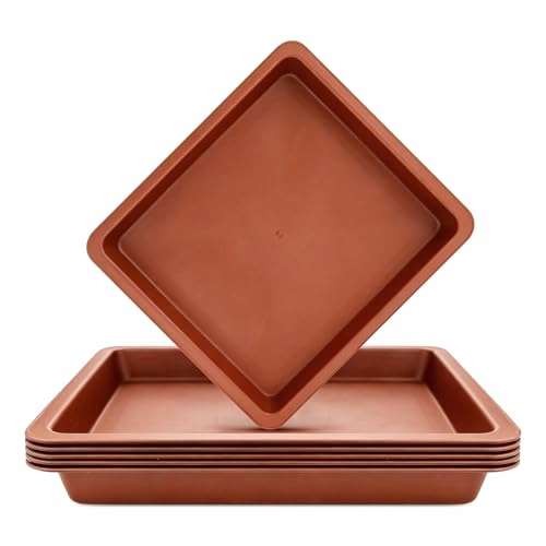 LIKOSO 5 Pcs Square Plant Saucer, Heavy  Assorted sizes , colors