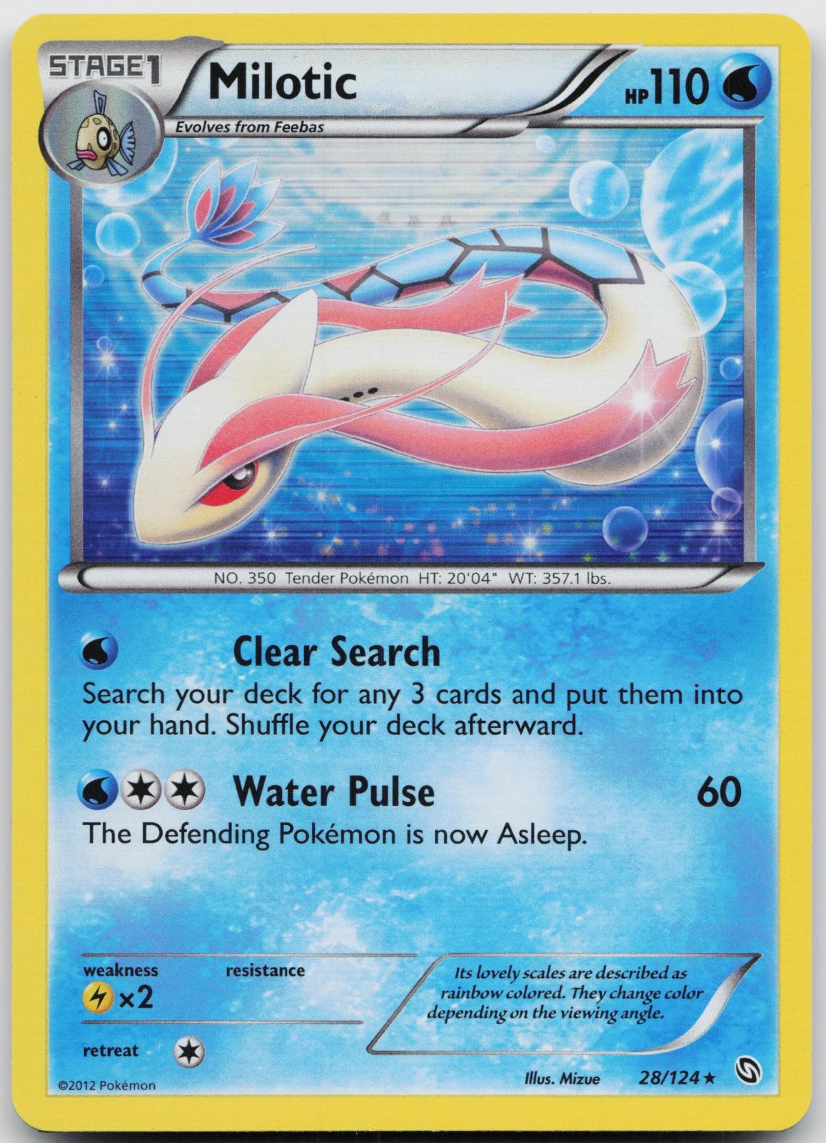 Milotic 28/124 Holo Rare Dragons Exalted Pokemon Near Mint