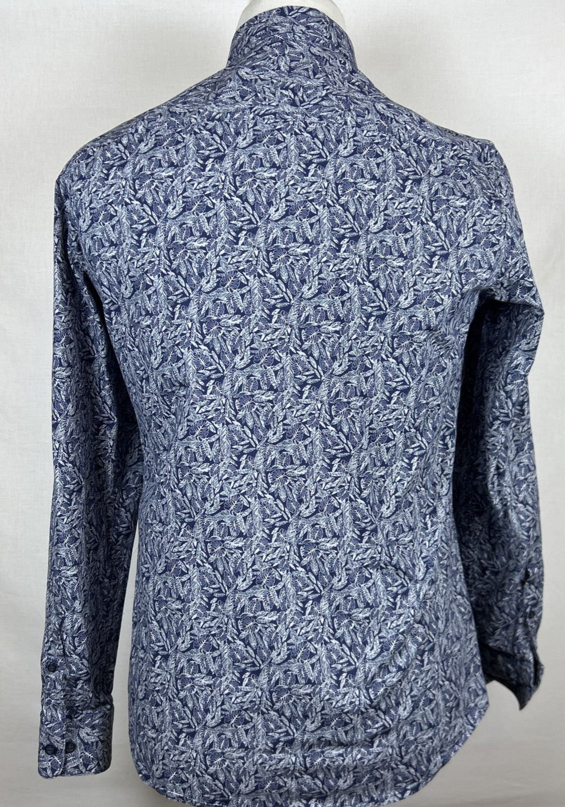 Marc Anthony Extra Slim Fit Men's M Button Down Long Sleeve Shirt Blue Floral