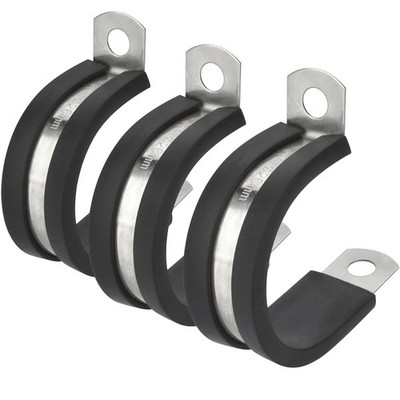 12 Pack Stainless Steel Cable Clamps 1 Inch Rubber Cushioned Insulated Clamp ..