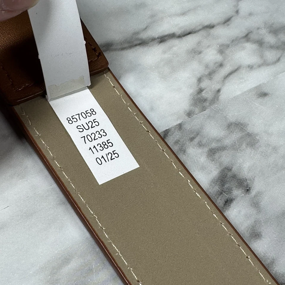 Nuevo con etiquetas Cinturón Ann Taylor Dos Tonos Marrón Lino Natural Talla XL Tono Dorado Hebilla Resort Foto 4 de 4