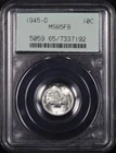 1945-D Mercury Dime PCGS MS-65 FB Old Green Gasket Holder