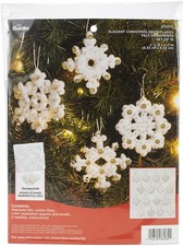 Bucilla Felt Applique Ornament Kit 16 Piece Elegant Christmas Snowflakes