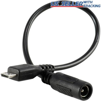 (5-pack) DC Barrel Jack to Micro-USB B Connector Adapter Power Cable 5.5x2.1mm
